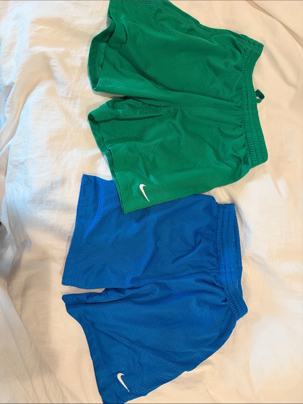 Nike Kids Mesh Athletic Shorts Duo - Green and Blue